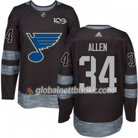 St. Louis Blues Hockeydrakt Jake Allen 34 1917-2017 100th Anniversary Svart Adidas Authentic - Herre